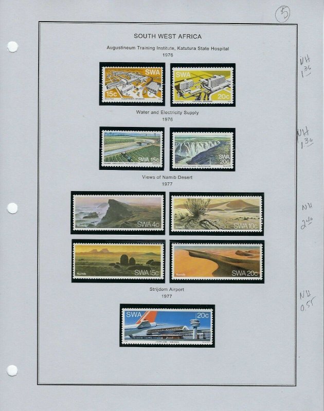 SOUTH WEST AFRICA ALMOST COMPLETE 1968-1989/ MINT 85% NH/LIGHTHOUSE BINDER/DUST 