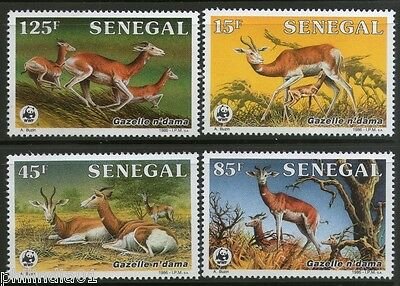 Senegal 1986 WWF Dama Gazelle Antelope Deer Sc 677-80 Wildlife Animal Fauna MNH