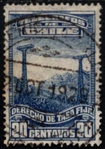 1929 Chile Revenue 20 Centavos Tax on Telegraph Receipts Stamp Used