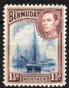 Bermuda 1938 Sailing Ships 1 1/2 d MNH