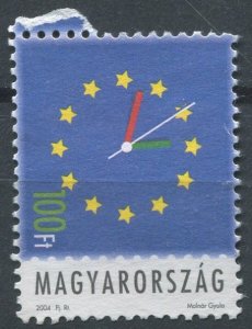 Hungary Sc#3877 Used, 100fo bl & multi, Admission to EU (2004)