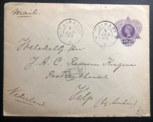 1909 Tjimahi Netherlands Indies Postal Stationery Cover To Velp Holland