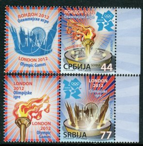 0494 SERBIA 2012 - Olympic Games London - MNH Set + Label