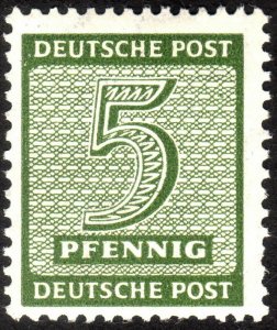 1945, Germany West Saxony 5pfg, MNH, Mi 128