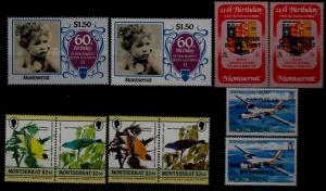 Montserrat MNH lot, 10v, errors