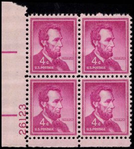 US #1036a LINCOLN MNH LL PLATE BLOCK #26123