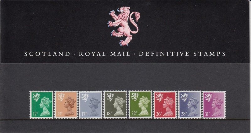 1987 Regional Machin Defins Scotland 12p to 31p Presentation Pack no 10 Cat £20