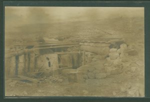 Germany  WWI Feldpost black & white photo postcard, Bunker back of postcard on back.