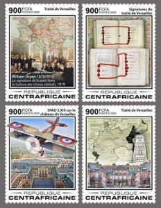 Central Africa - 2020 Treaty of Versailles - 4 Stamp Set - CA200103c