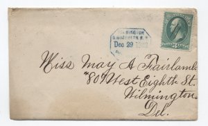 1882 Wilmington & Northern RR station agent Pocopson 3ct banknote cover [S.2866]