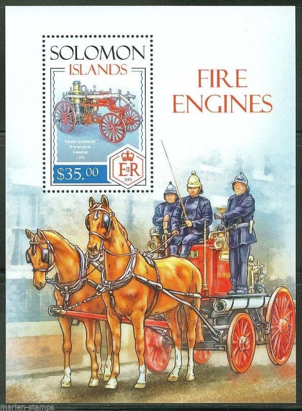 SOLOMON ISLANDS  2014 FIRE ENGINES SOUVENIR SHEET MINT NH