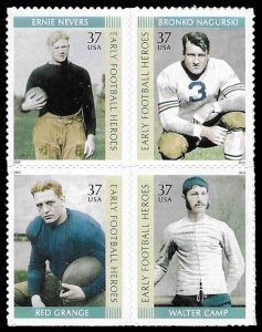 PCBstamps  US #3808/3811a Block $1.48(4x37c)Early Football, MNH, (6)