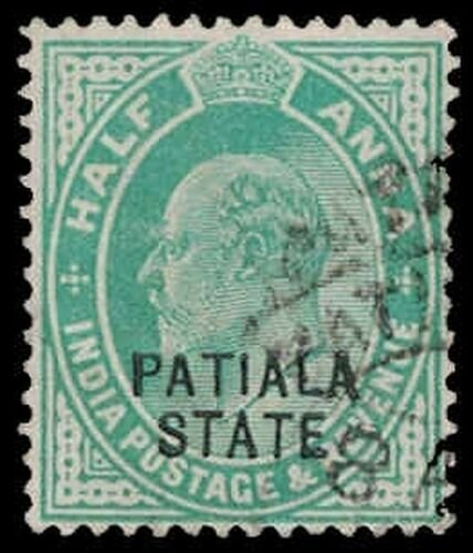 1903 INDIA PATIALA Stamp - 1/2A, George V, Overprint A5u 