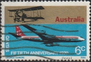 Australia #491 1970 6c QANTAS 50th. Anniversary USED-Fine-NH. 