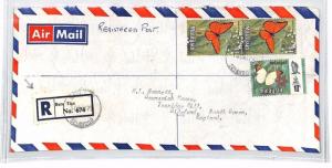 BL122 1978 MALAYSIA *Batu Tiga* Registered Airmail Cover Devon BUTTERFLIES