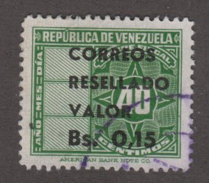 Venezuela 879 Revenue Stamps O/P 1965