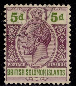BRITISH SOLOMON ISLANDS GV SG30, 5d dull purple & olive-green FINE USED. Cat £38