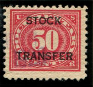 RD9 US 50c Stock Transfer, used cv $.30