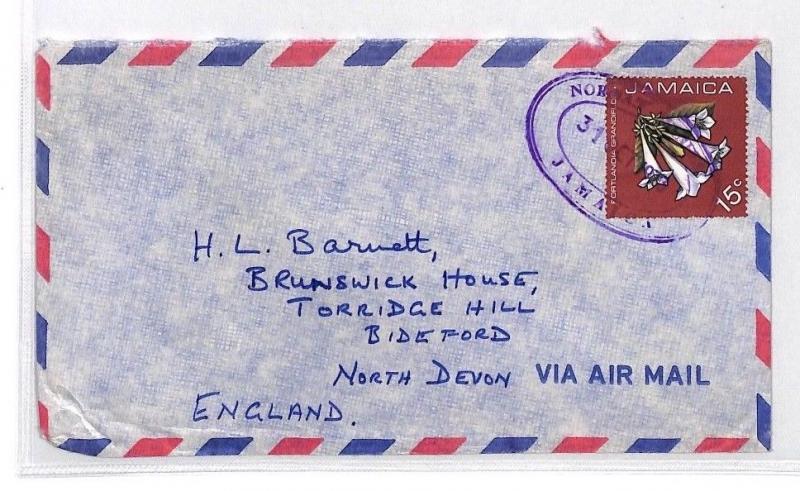 Jamaica Devon Great Britain Airmail Cover {samwells}PTS 1973 BQ182