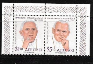 AITUTAKI Sc 580 NH issue of 2012 - POPE JOHN PAUL II