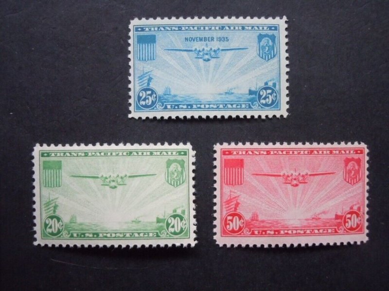 1935-1937 #C20 C21 C22 Transpacific Issues MNH OG F/VF #4 Includes New Mounts