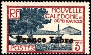 New Caledonia  #219, Incomplete Set, 1944, Hinged