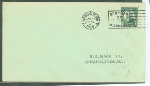 US 622 1926 13c Harrison (Fourth Bureau Definitive) single on an addressed uncacheted FDC with an Indianapolis, IN cancel