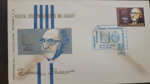 P) 1966 URUGUAY, VISIT PRESIDENT OF ISRAEL, ZALMAN SHAZAR, STATE LEADERS