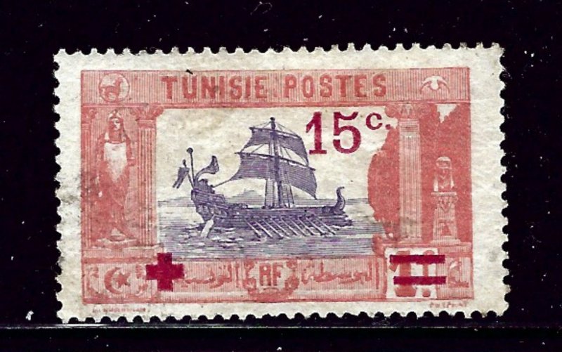 Tunisia B17 Used 1918 surcharge  some gum on back