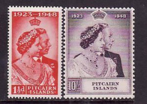 Pitcairn Is.-Sc#11-12- id9-Unused hinged Omnibus-KGVI set-Silver Wedding-1948-