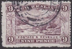 NEW ZEALAND 1898 Series 9d used - postal cds + revenue embossing.............646