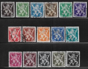 Belgium 338-353 WWII Victory Belgie set Used
