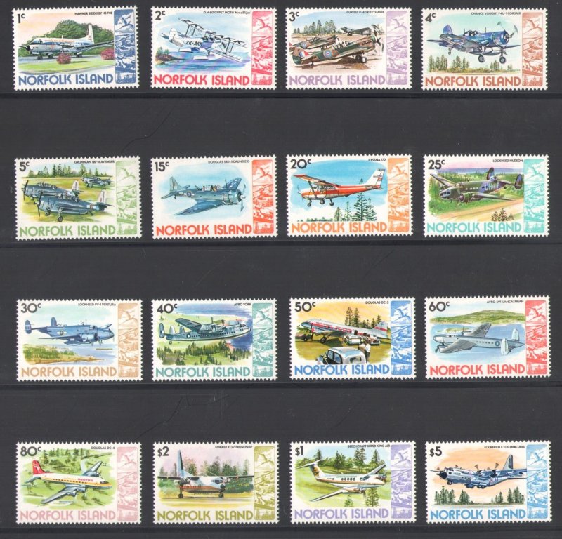 1980-81 Norfolk - Ordinary Aviation, Yvert n 235-50 - 16 values - MNH**