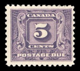 Canada #J9 Cat$22.50, 1930 5c dark violet, hinged