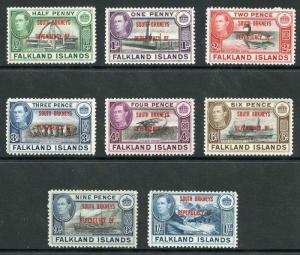 Falkland Islands SGC1/8 1944-45 KGVI Set of 8 with South Orkneys Opt M/M