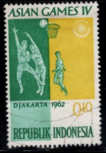 Indonesia Scott 550 Used Asian Games Basketball stamp