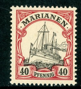 Mariana Islands 1901 Germany 40 pfg Unwatermarked Yacht Ship Sc #23 Mint S355