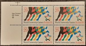 US Scott # 2748; 29c World Univ. Gamed from 1993; XF Block of 4; MNH, og