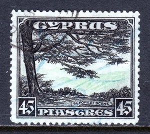 CYPRUS — SCOTT 135 — 1934 45pi KGV PICTORIAL ISSUE— USED — SCV $85