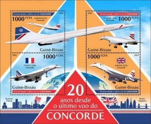 Guinea-Bissau - 2023 Concorde Plane Anniversary - 4 Stamp Sheet - GB230204a