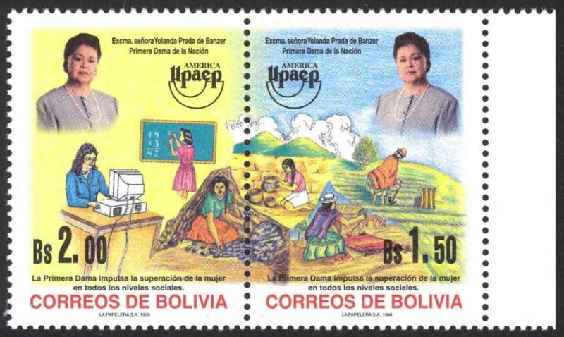 Bolivia Sc# 1046a MNH pair 1998 Women of Bolivia