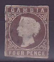  Gambia Gambia 4p Cameo obliterated FALSE Forgery