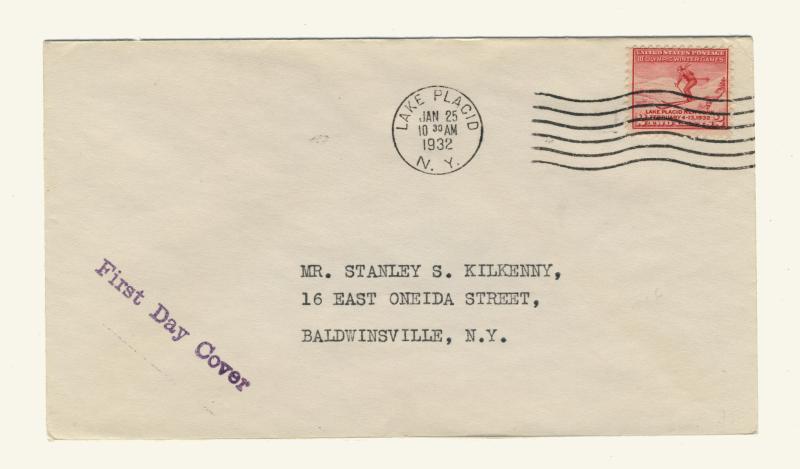 US - 1932 - Scott 716 FDC - 2c Lake Placid Olympic Winter Games