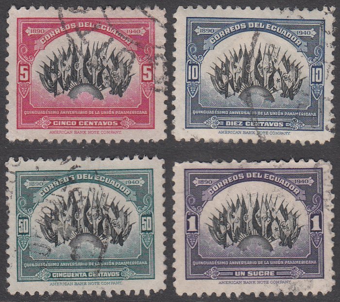 Ecuador 394-397 Used CV $1.05