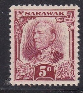 Album Treasures Sarawak  Scott # 98  5c Sir Charles Vyner Brooke   Mint Hinged