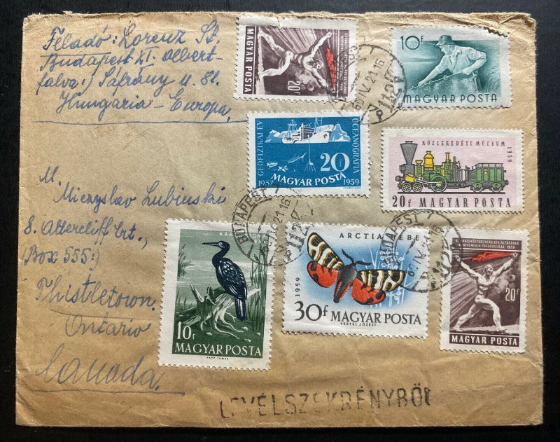 1960 Budapest Hungary Cover To Thistletown Canada