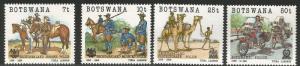 BOTSWANA 368-371, MNH, C/SET OF 4 STAMPS, POLICE CENTENARY, 1985