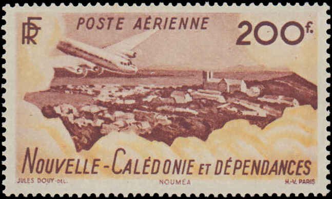 New Caledonia #C21-C23, Complete Set(3), 1948, Hinged