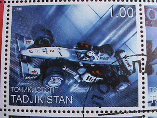 TAJIKISTAN -2000-MC LARREN-FORMULA 1-RACE CARS CTO SHEET VERY FINE