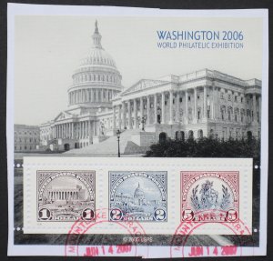 U.S. Used Stamp Scott #4075 $1/$5 2006 World Philatelic Sheet. CDS Cancel.